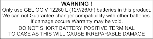 Self-adhesive logo warning label - battery